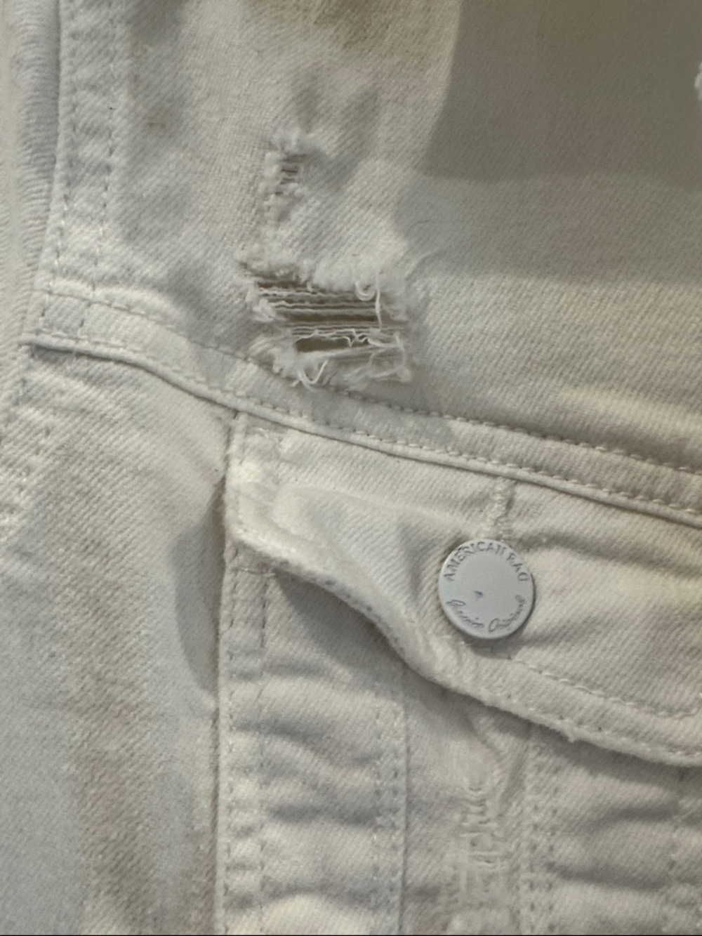 American Rag White Button-Up Cropped Jacket - Picture 3 of 5